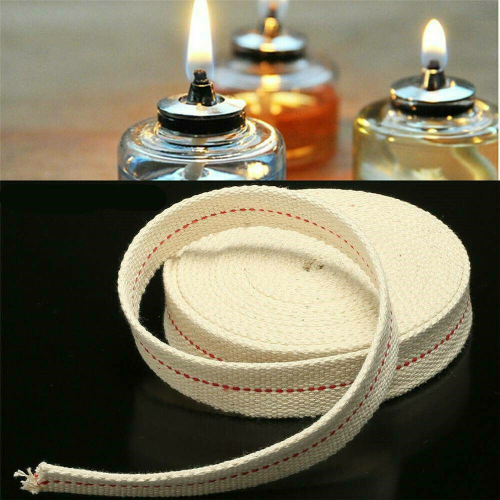 White Flat Cotton Oil Lamp Wick Roll For Oil Lamps and Lanterns 2CM*1M AU