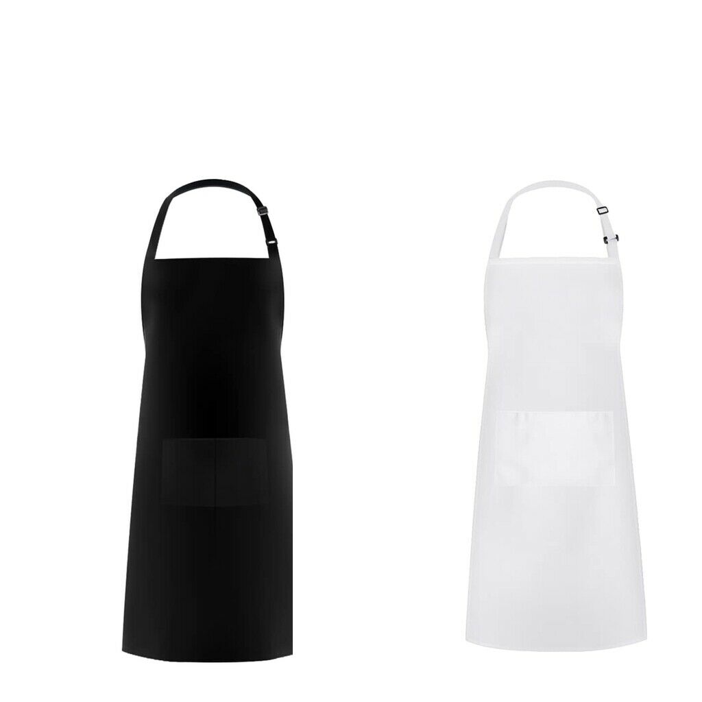 2pcs Men Women Cooking Apron with Large Pocket Baking Cooking Kitchen Aprons