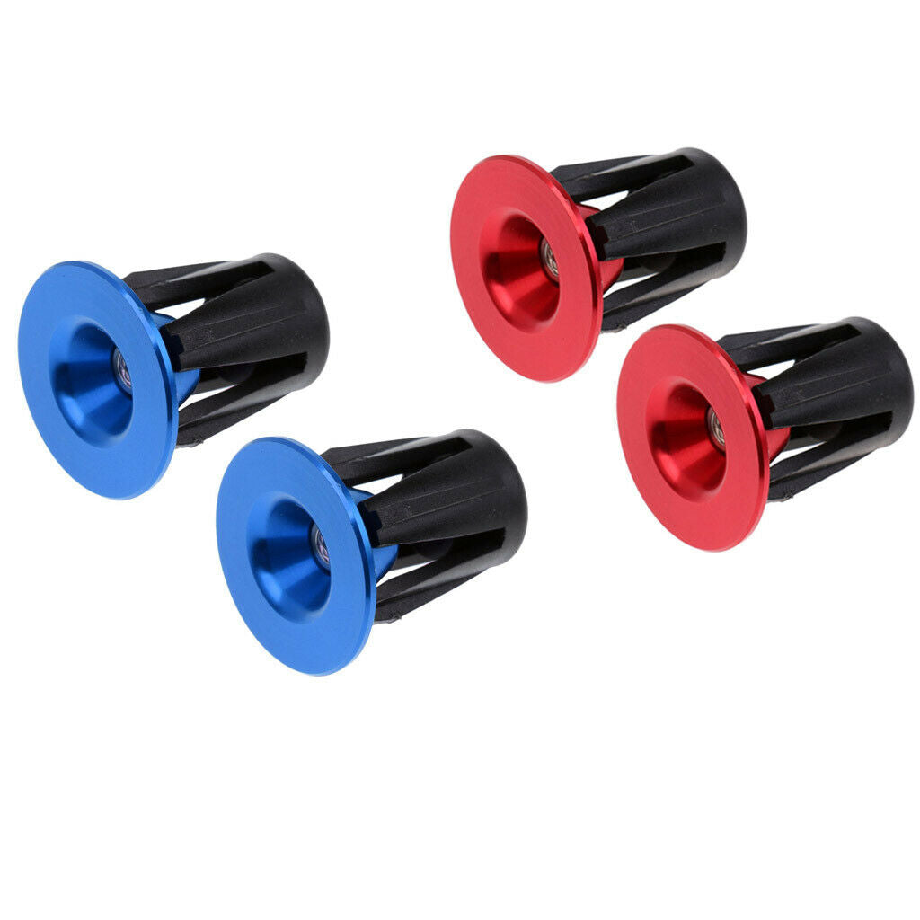 2 Pairs Handlebar End Plugs Caps Stoppers - Aluminum Alloy -MTB Bike Bicycle