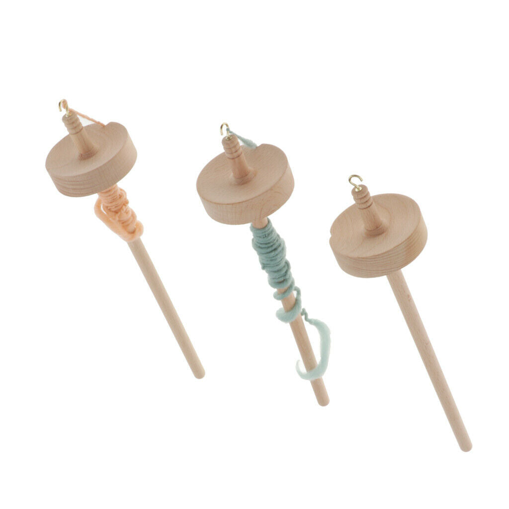 Wood Drop Spindle Yarn Spining Top Whorl Spin Tool Supply for Beginner