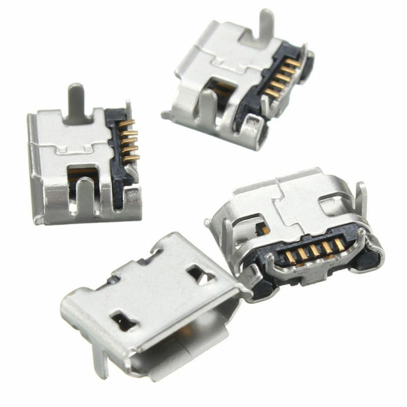 10PCS Micro USB Type B Female 5 Pin Legs PCB SMD DIP Soldering Socket Connectors