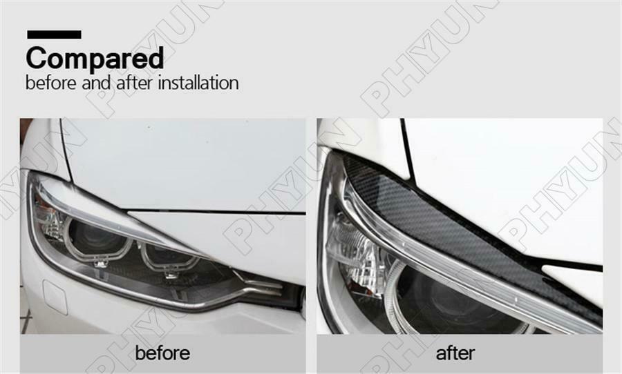 Carbon Headlight EyeLid Cover Eyebrows For BMW F32 F33 F36 F82 M4 M3 2014-2018