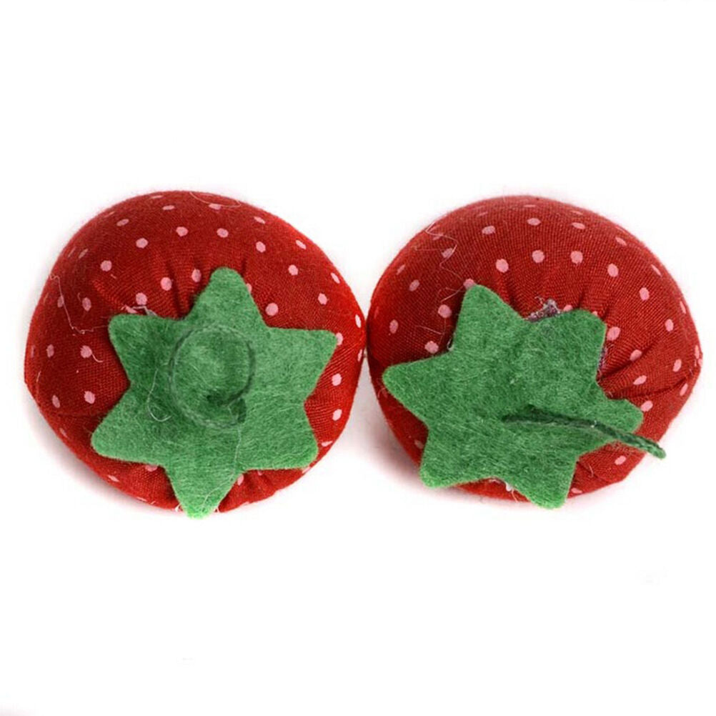 2 x Strawberry Style Pin Cushion Pillow Needles Holder Sewing Craft Kit F_DD