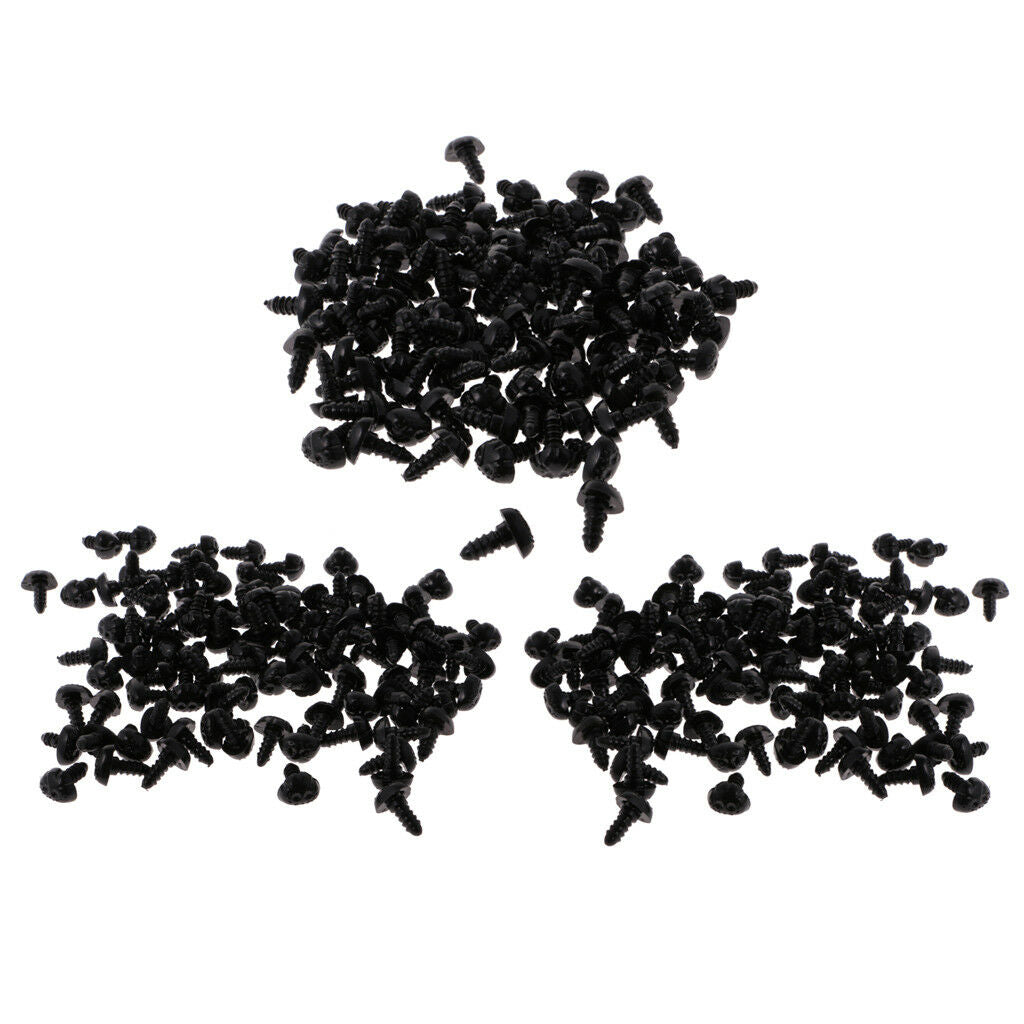 300x Black Plastic Animal / Dog Safety Noses For Teddy Bears Soft Toys DIY