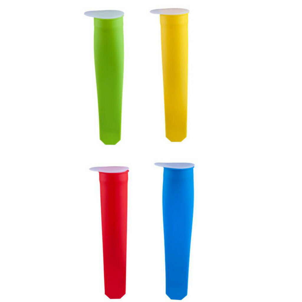 4 Packs Push-Up Frozen Stick Mould Lollies Maker Molds Container Holder