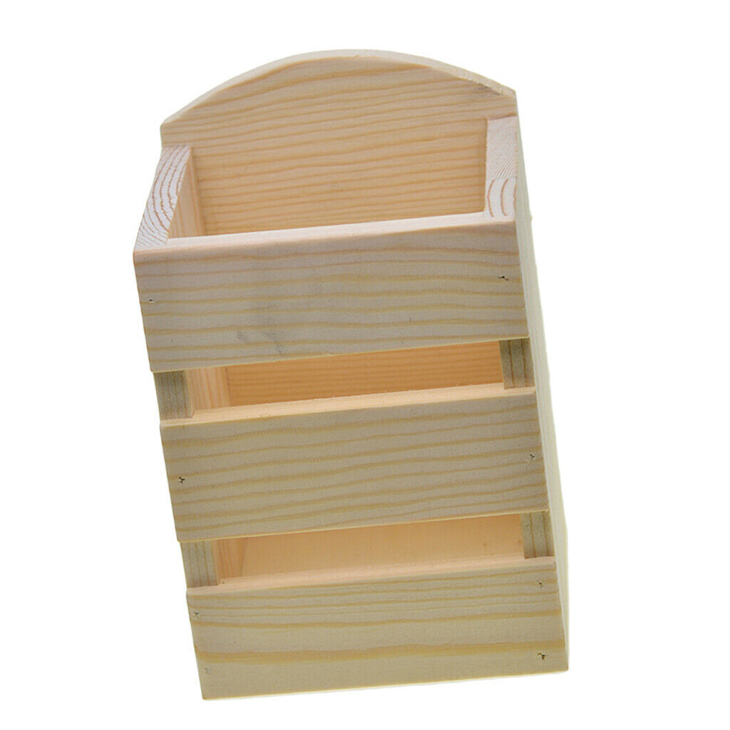 Pencil Holder, Square Pen Holder for Desk Kids Wood Pencil Organizer Container