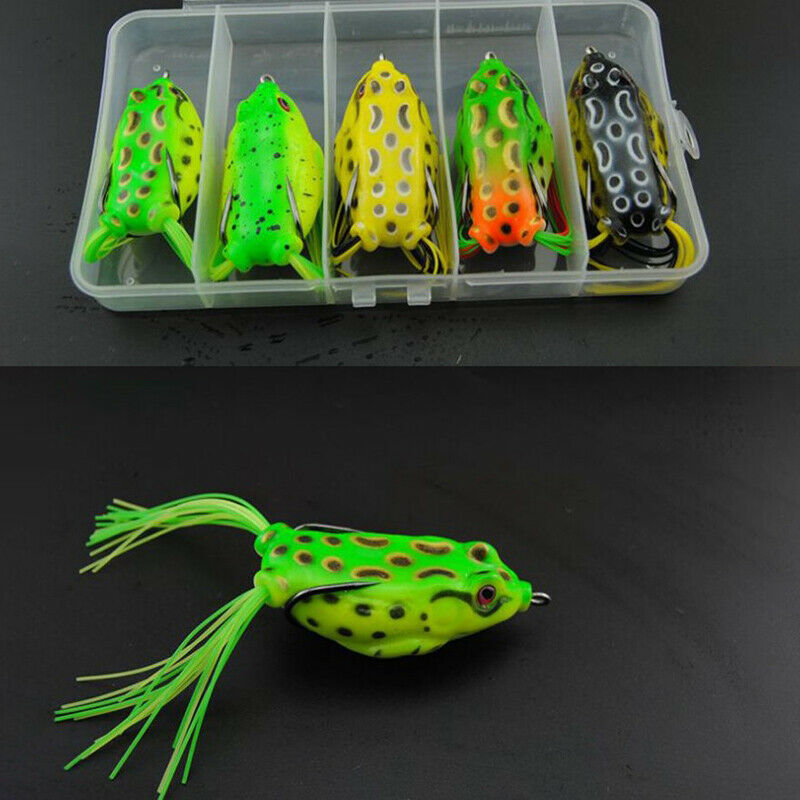 2Pcs/lot Soft Toad Frogs Bass Fishing Lure Hollow Body Top Water Fishing .l8