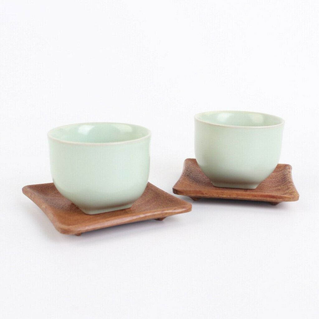 Melamine Cup Coaster Square Teacup Serving Mat Tableware Placemat Brown