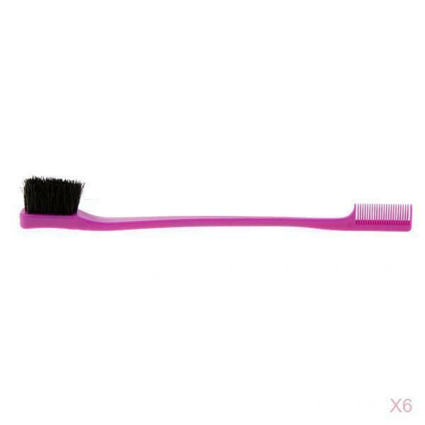 6 Pieces 7'' Beauty Double Sided Edge Control Hair Brush Comb Hair Styling