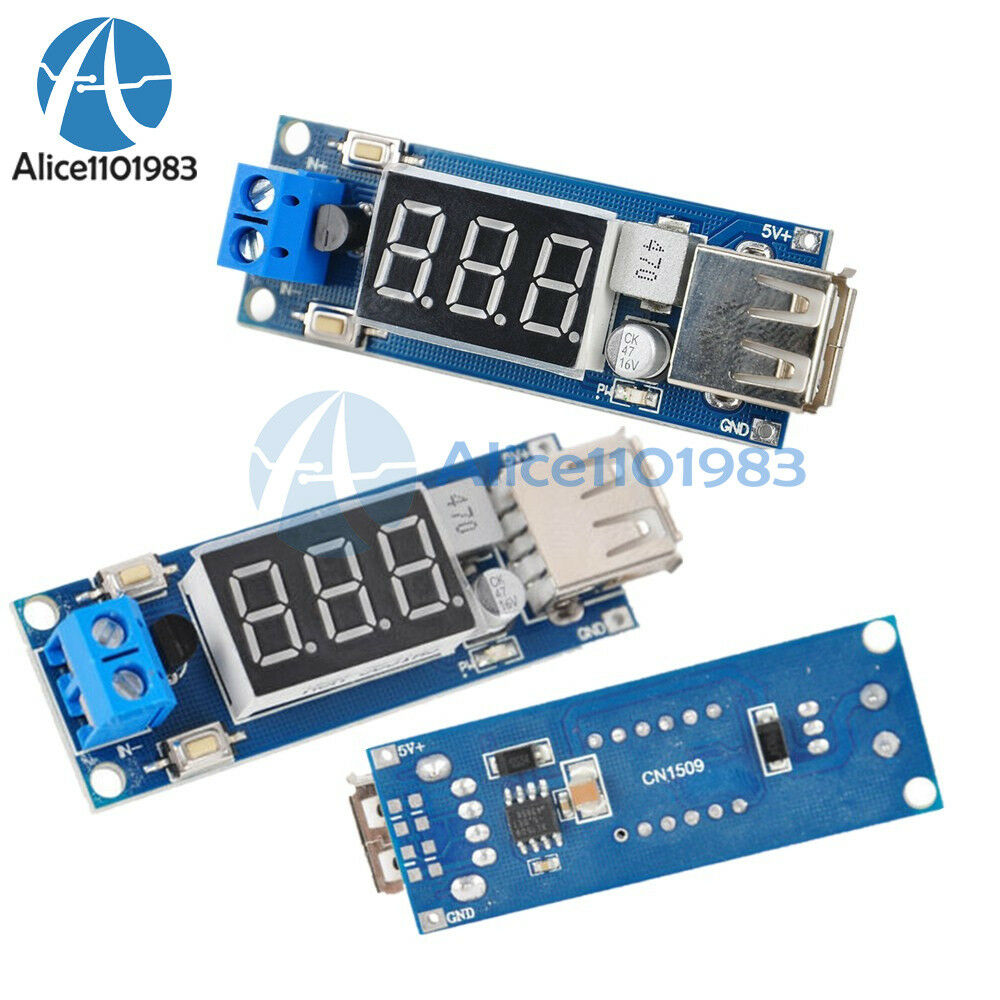 2PCS 2A USB Charger DC-DC 4.5-40V To 5V Step-down Converter Voltmeter Module