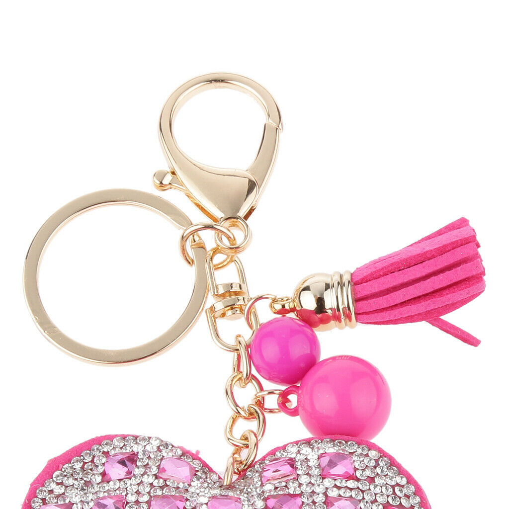 Soft Diamante Rhinestone Starfish/ Heart/ Flower/ Dog Pendant Purse Bag Keyring