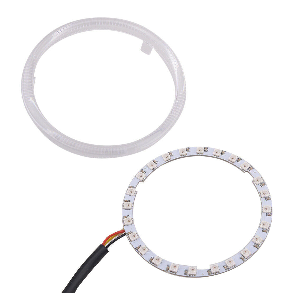2pc 95mm RGB LED Angel Eye Ring Halo Lights Lamps DRL Headlight Bluetooth APP