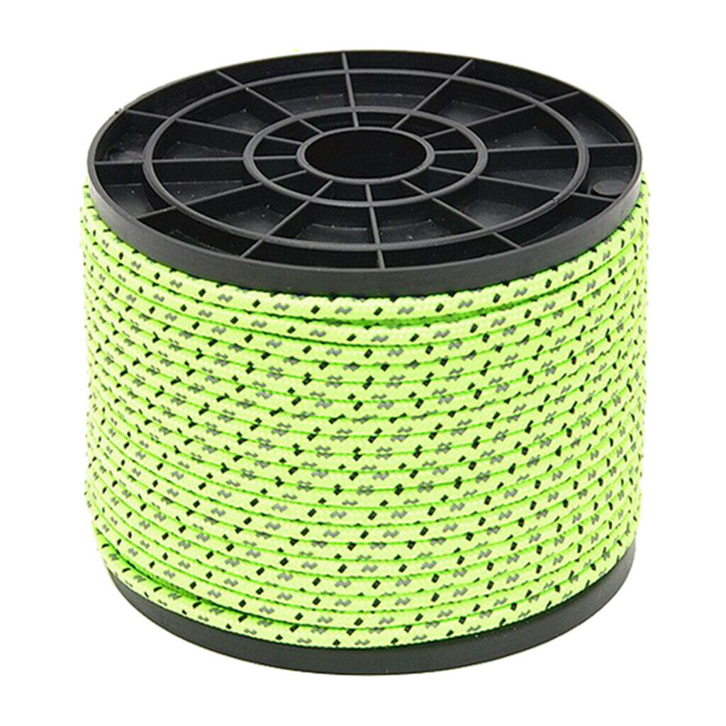 Reflective Canopy Tent Rope Guy Line Camping Cord Outdoor 50m Runner Guide Rope