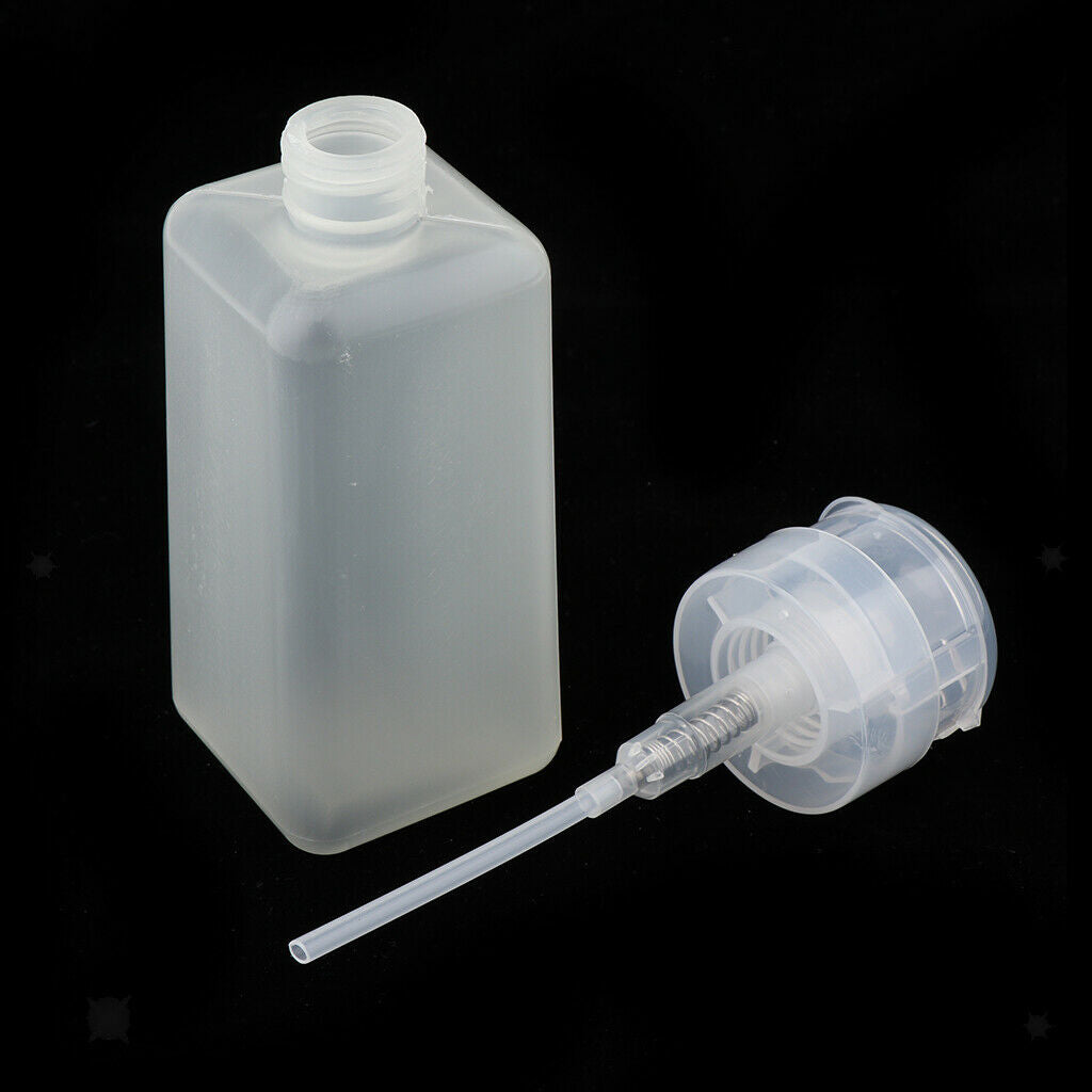 250ml Nail Art Tips Empty Dispenser Nail Remover Pump Bottle Clear Pump Head