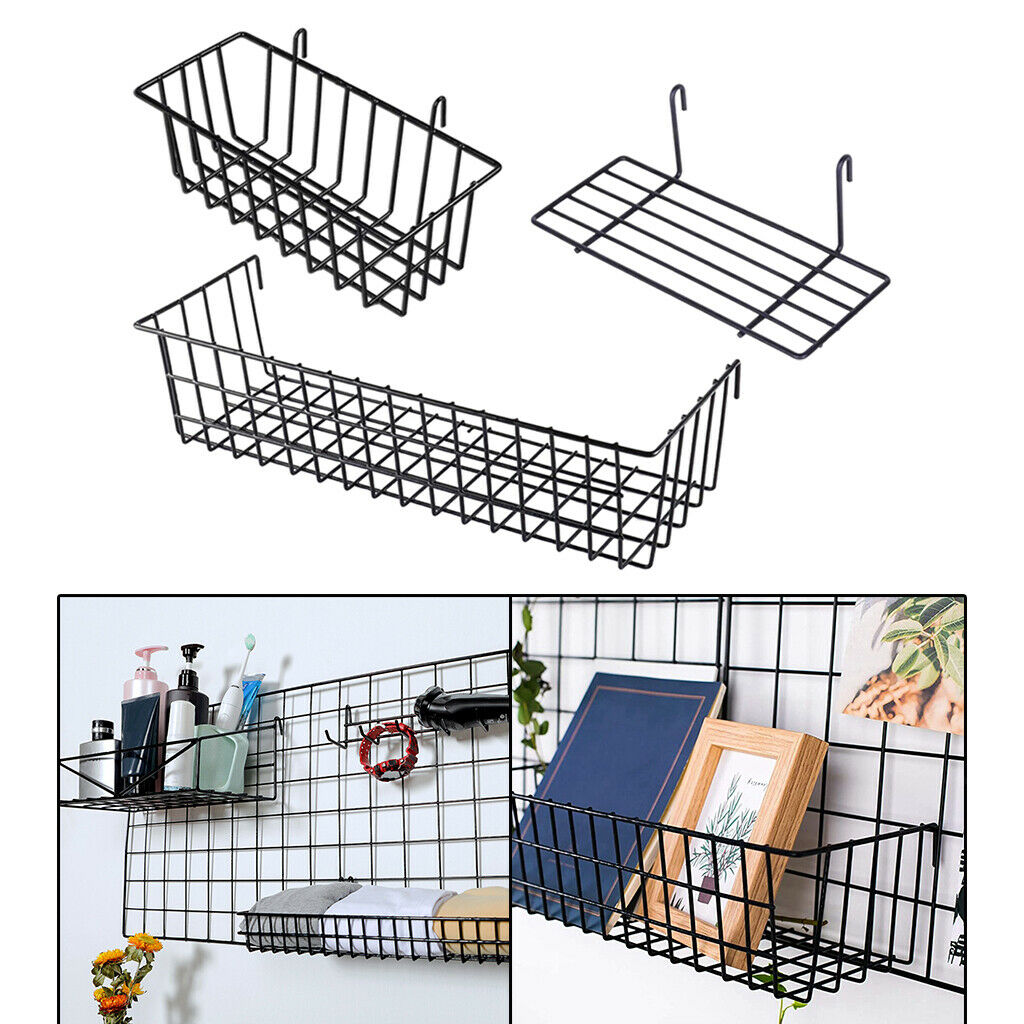3pcs Wire Hanging Storage Iron Basket Display Holder Kitchen Organizer Rack
