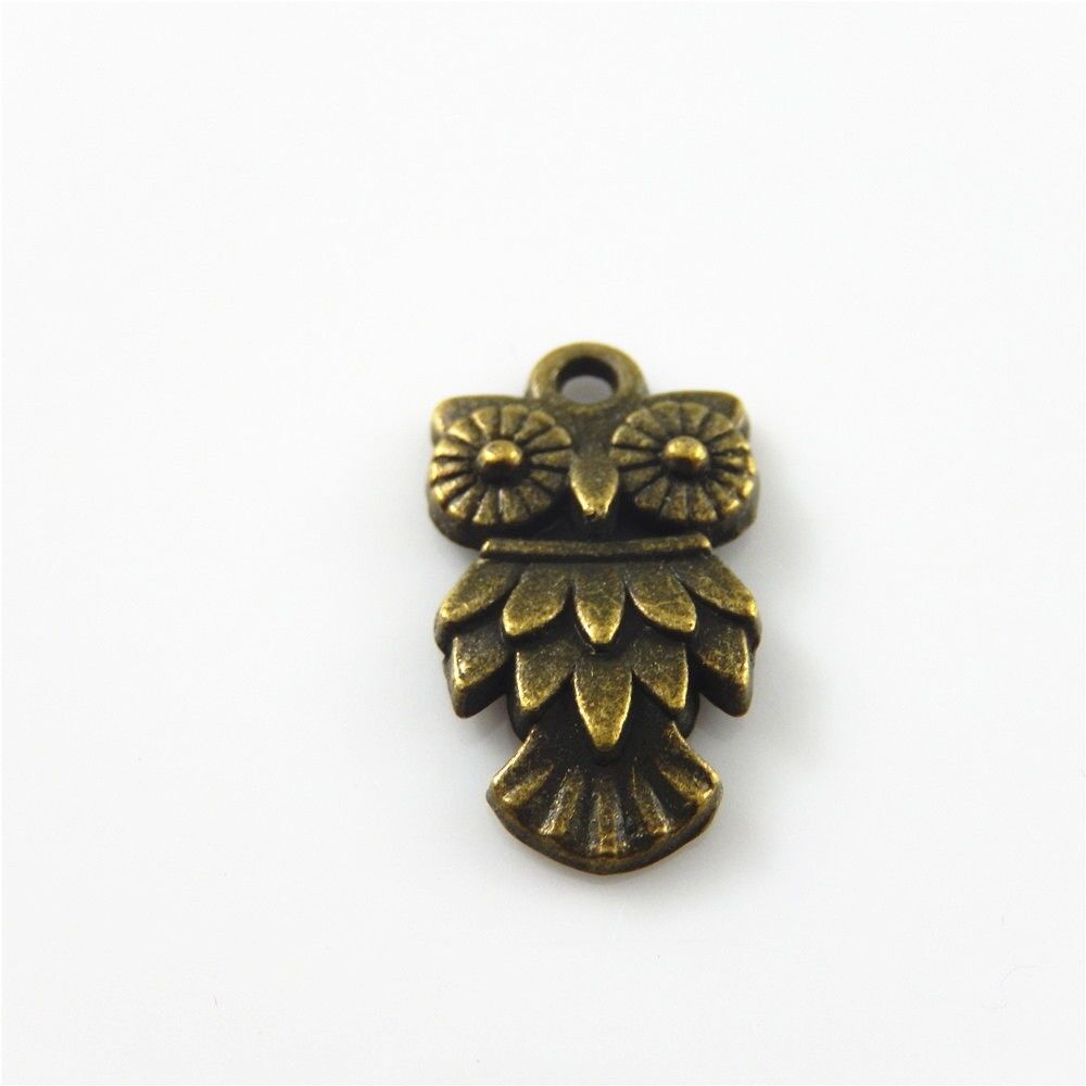 20 pcs Antiqued Bronze Zinc Alloy Cute Owl Charms Pendant Findings 18x12mm
