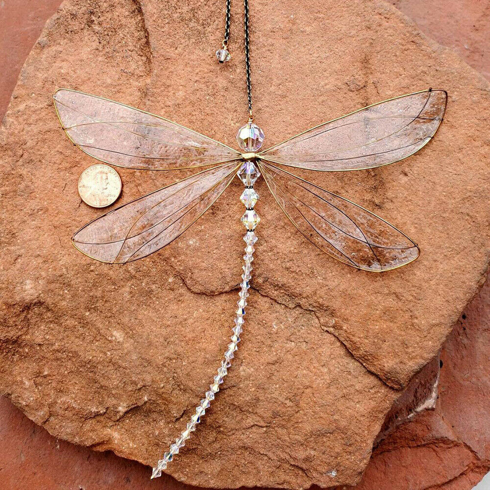 Crystal Sun Catcher Dragonfly Prism Rainbow Maker Garden Hanging Pendant Decor