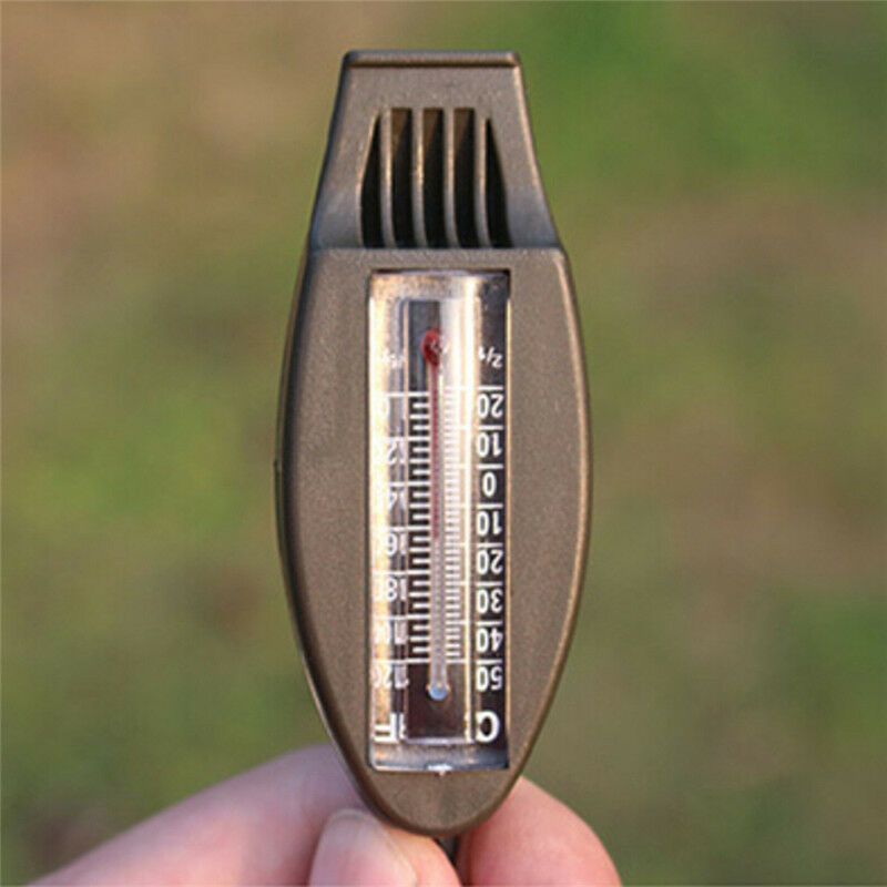 Mini Outdoor 4 In1 Survival Whistle Compass Magnifying Thermometer Keychai.l8