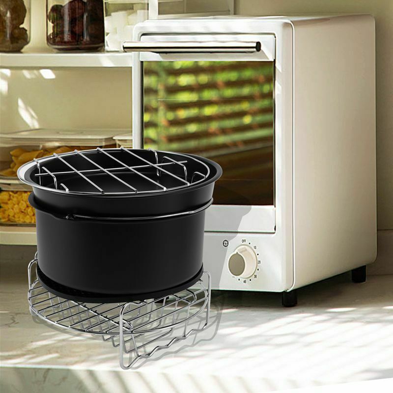 1X(7Pcs 8 Inch Air Fryer Accessories Set Chips Baking Pizza Pan Kitchen Tool6J6)