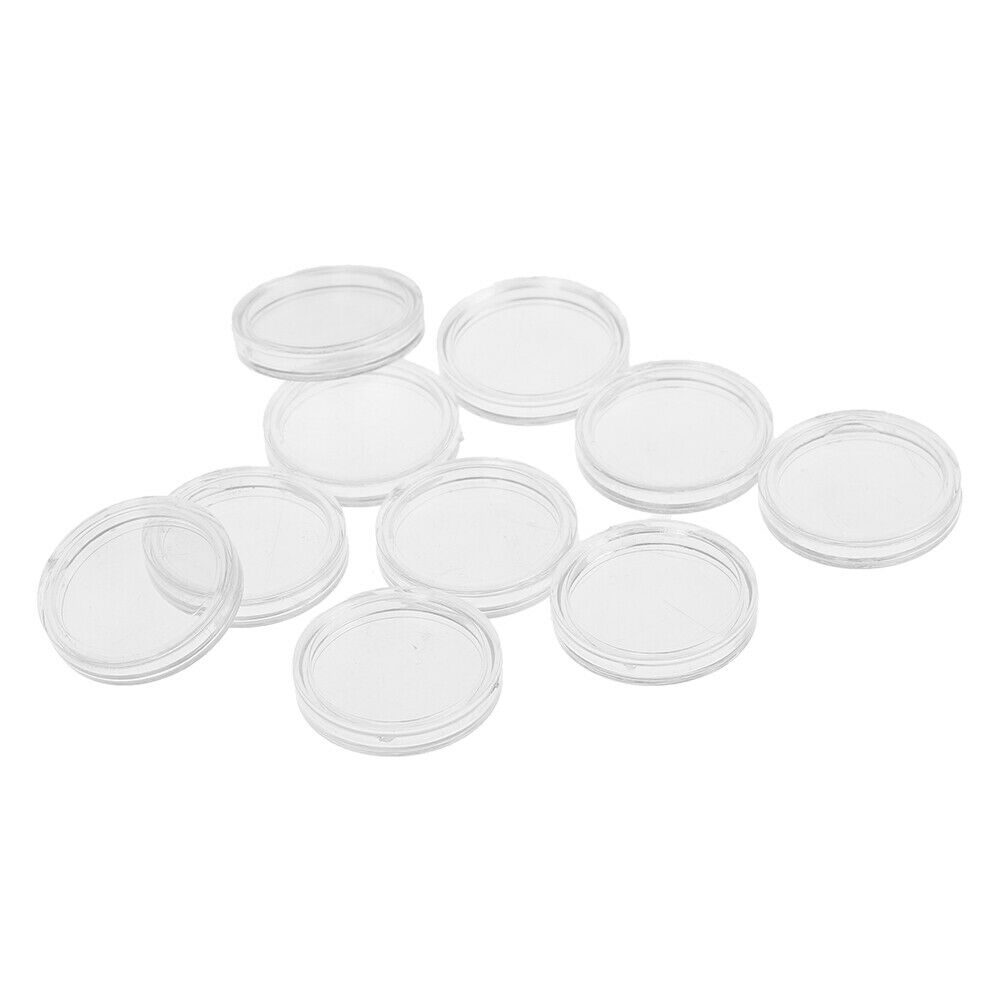 10Pcs 20mm plastic round applied clear cases coin storage capsules holder.l8