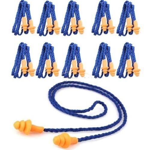 4X Soft Silicone Corded Ear Plugs Reusable Hearing Protection Earplugs GiftDEAU