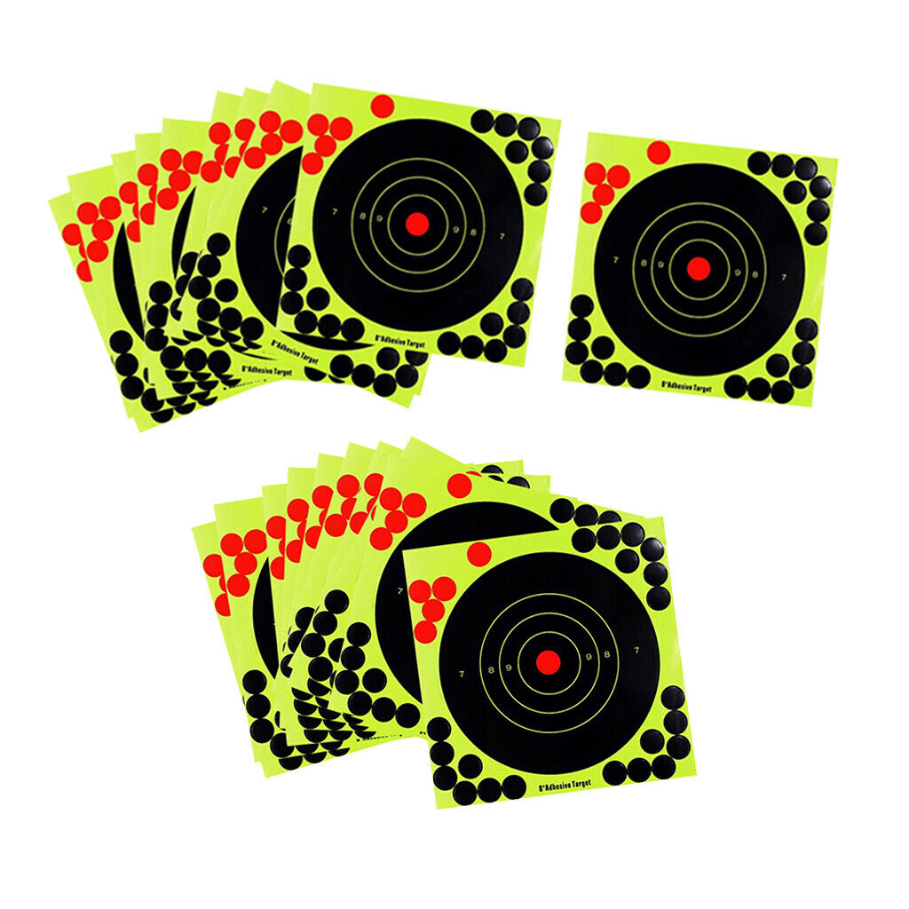 20Pcs 8inch Round Shape Shooting Targets Self Adhesive Splatter Fluorescent