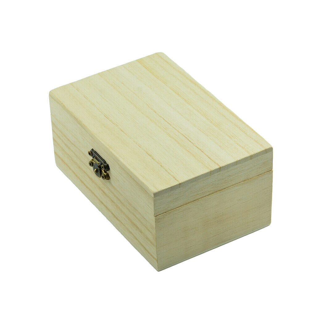 Pack of 3 Size Unpainted Natural Wood Box Wooden Box Treasure Chest Memory Hobby