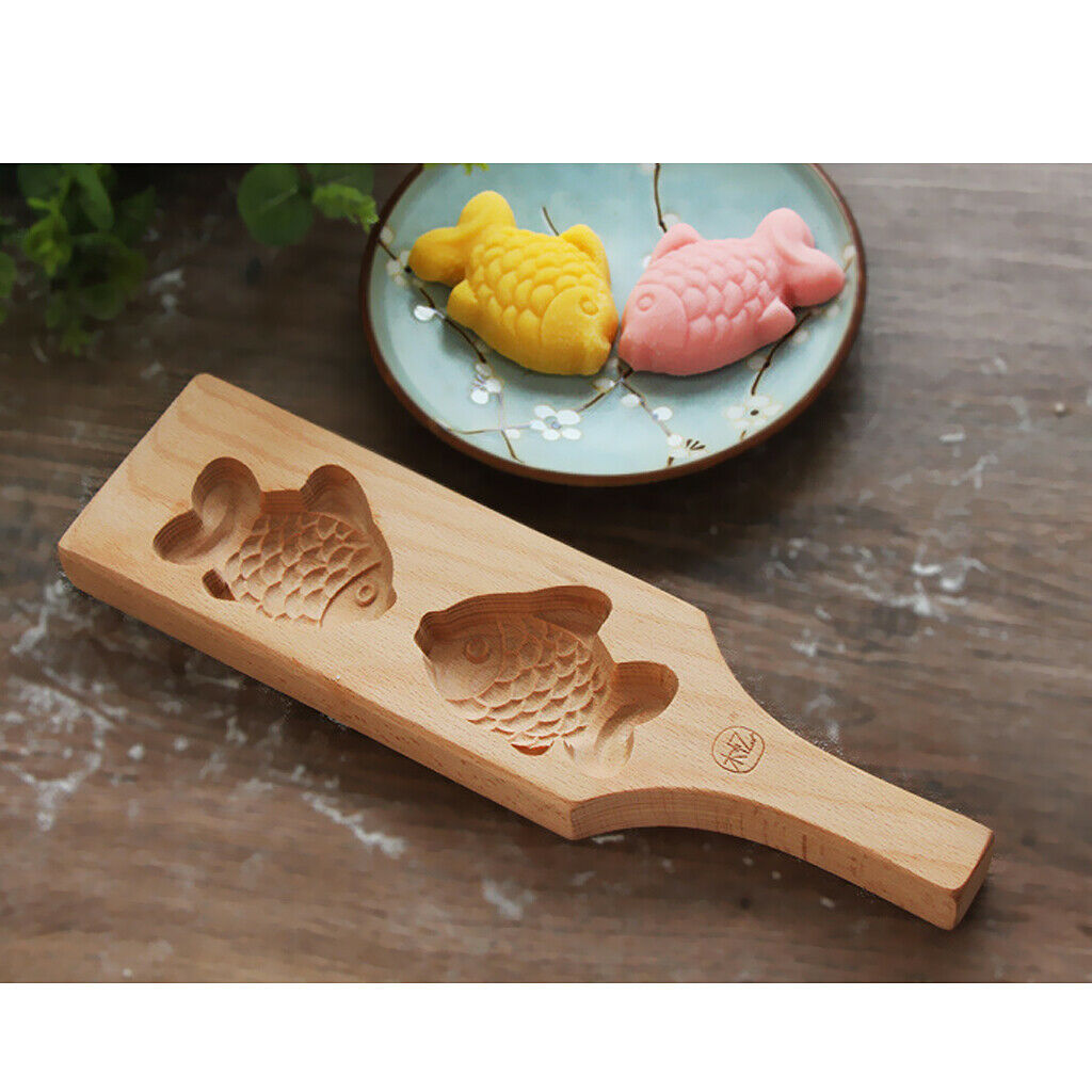 Fish shape moon cake cookie shape shape mooncake fondant decor wooden