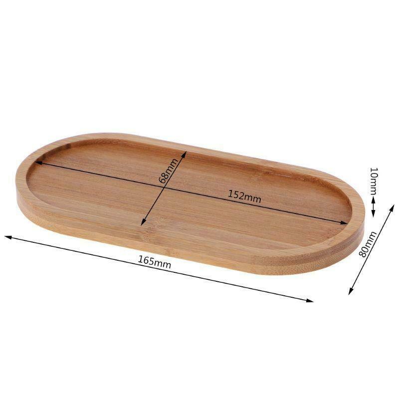 Oval Shape Bamboo Wood Saucer Plant Tray Mini Plant Flower Pot Stand Pot Tray