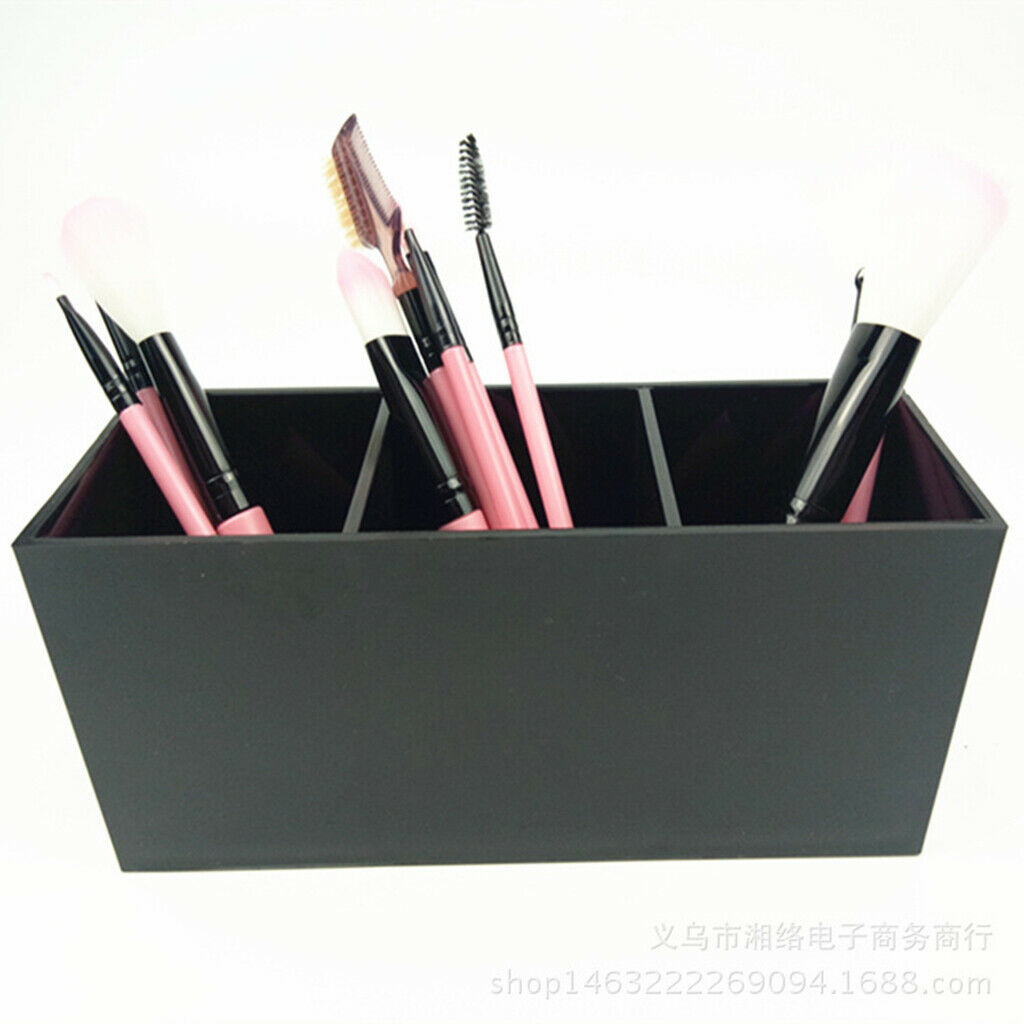 Makeup Brushes Display Holder Storage Container Acrylic Case with 3 Holes