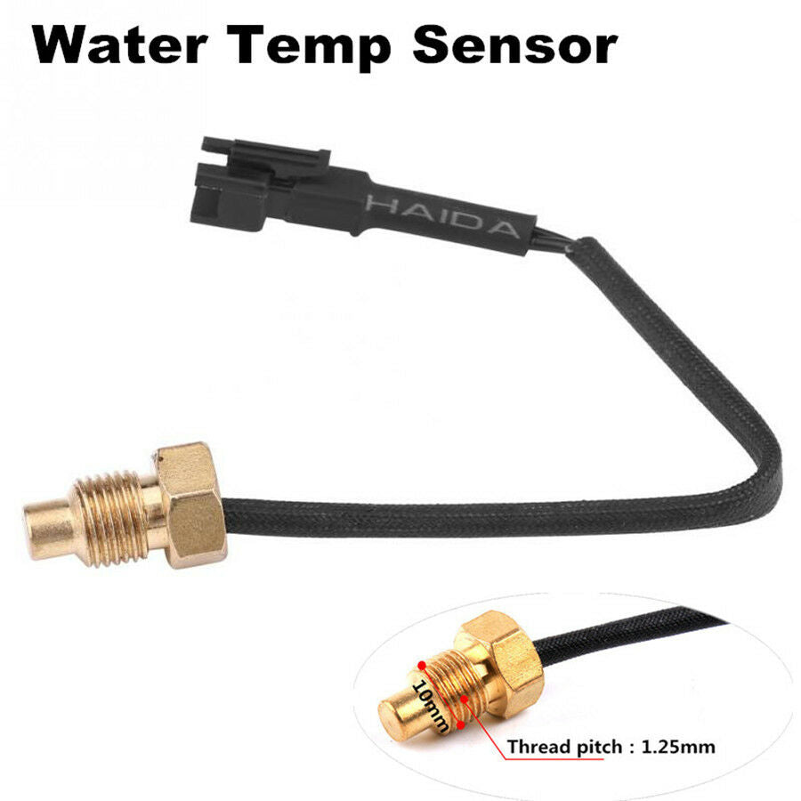 Universal Racing Motorcycle Water Temp Temperature Gauge Meter Sensor Connector
