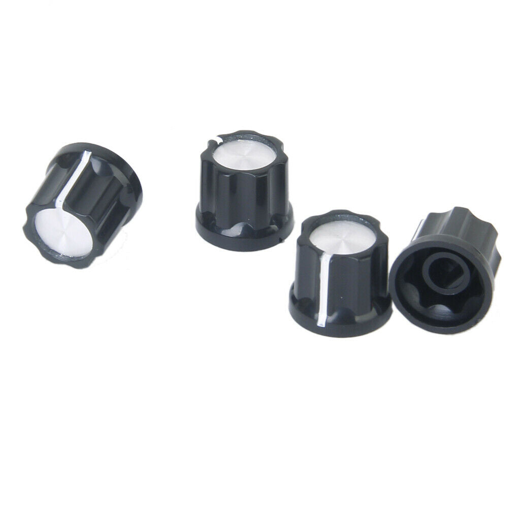 4 pieces volume tone control knobs for guitar black