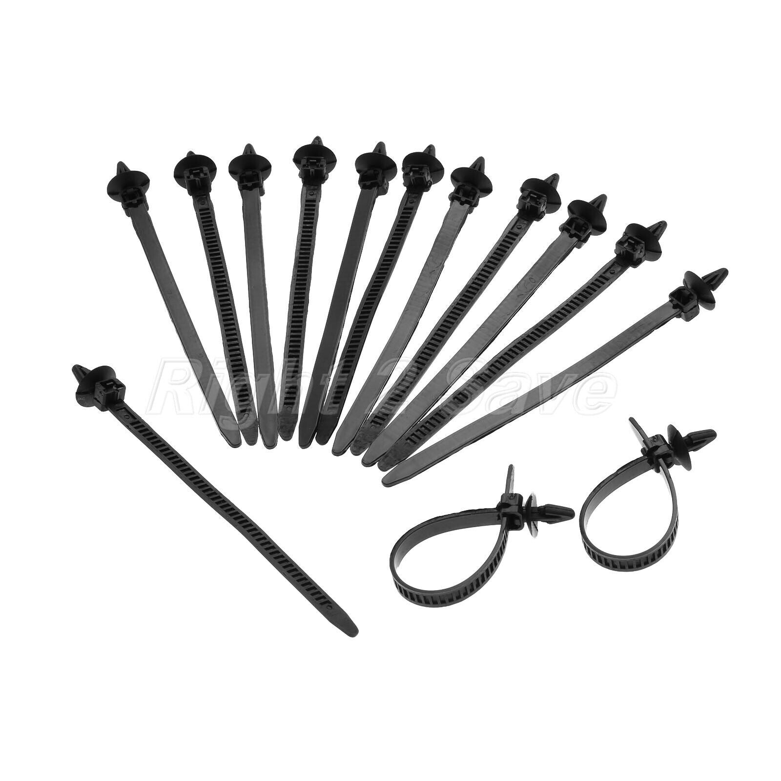 Universal Car Nylon Black Cable Ties 140mm Length Releasable Straps 8mm 30Pcs