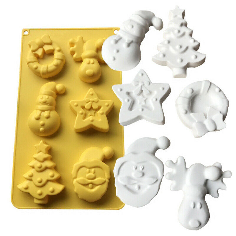 Silicone Mold Series Cake Mould Snowman Santa Handmade Soap Molds Wax MouldBDAU