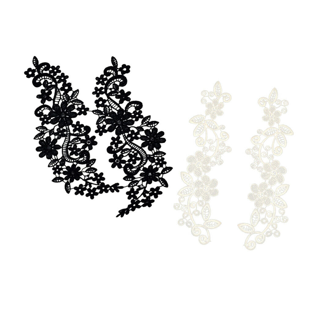 4Pcs DIY Floral Lace Applique Embroidered Bridal Patch Motif Costumes Crafts