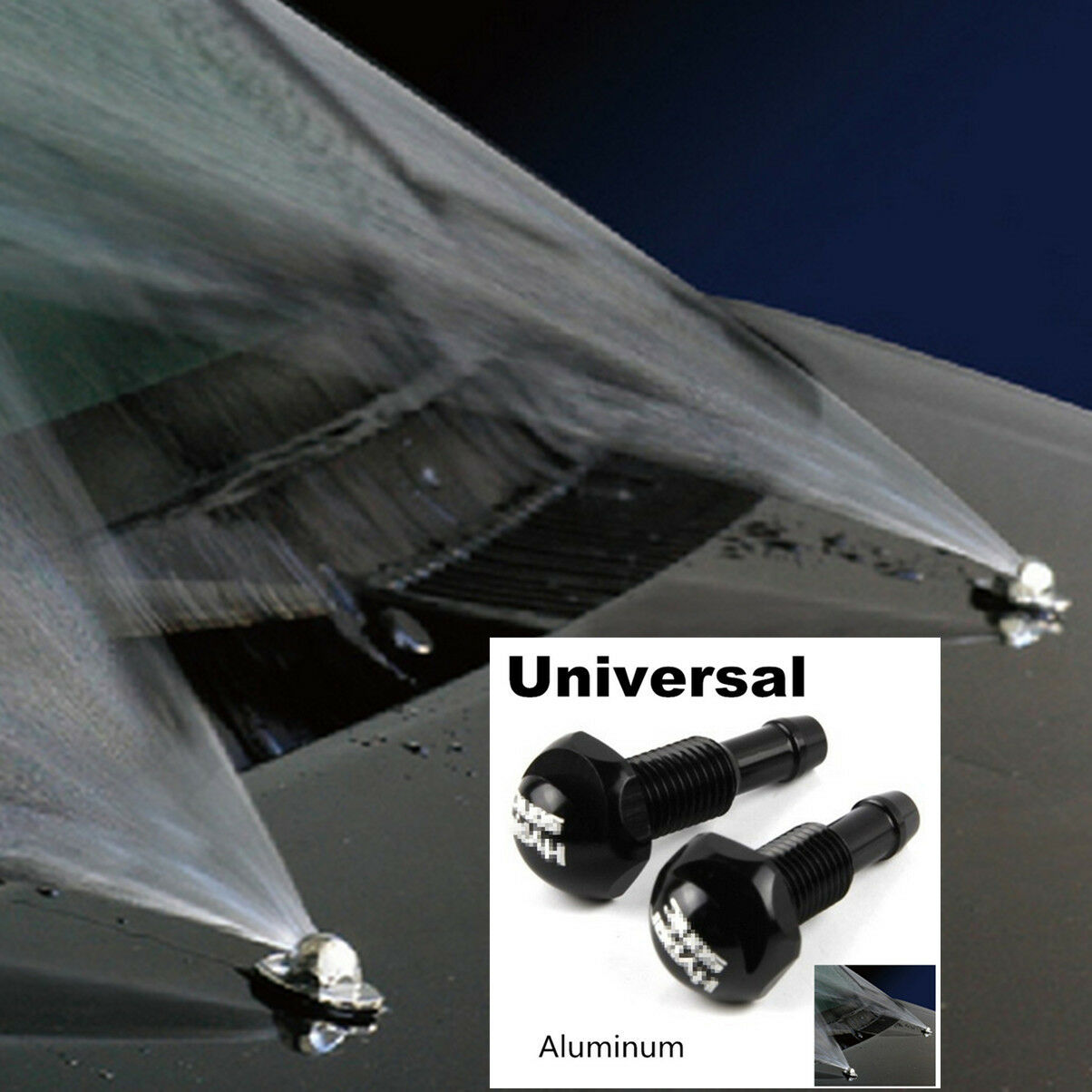 2xAluminum Universal Windshield Wiper Water Jet Spray Washer Nozzle Wiper Nozzle