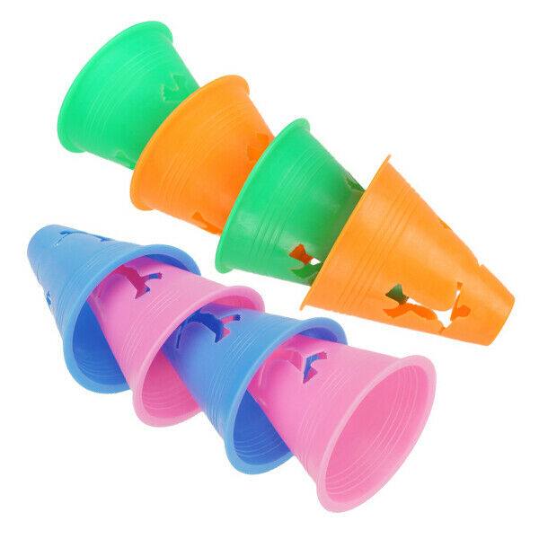 2x 5 Green Hollow Out Training Agility Maker Cones For Slalom Roller Skating 3"