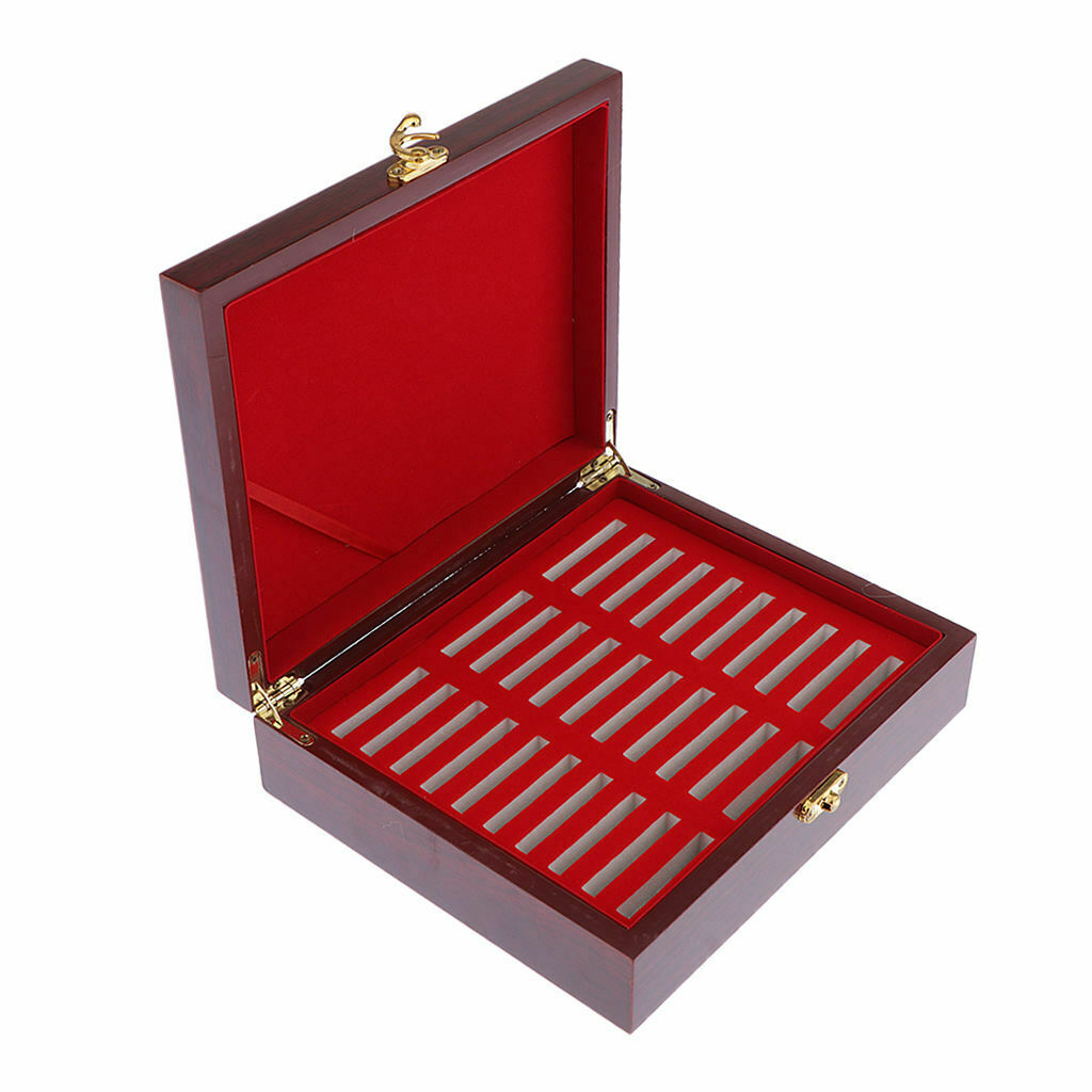 Handmade Wooden Box for Storing 30 Coins 46mm Collection