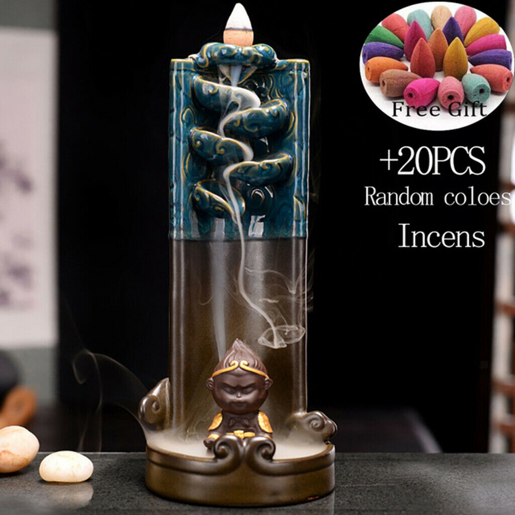 Backflow Incense Burner Censer Yoga Aromatherapy Incense Holder Ash Catcher
