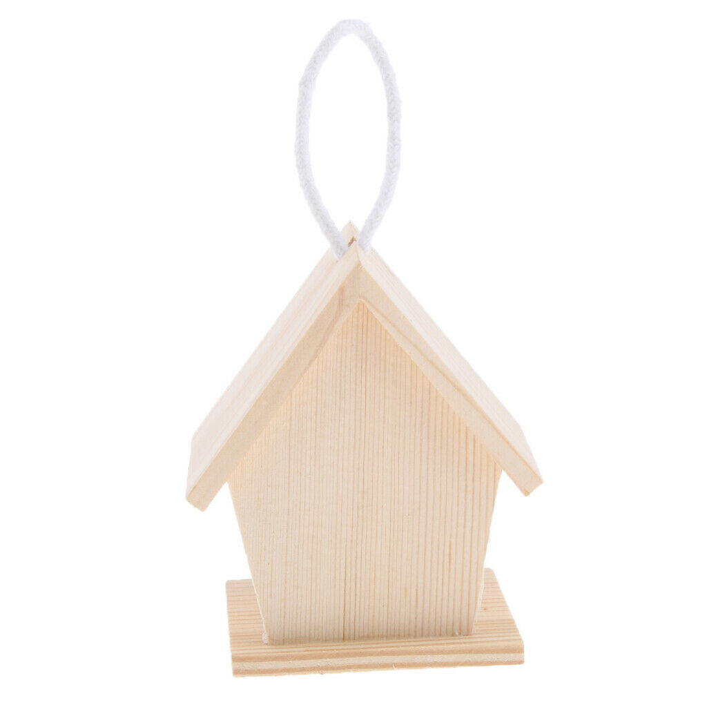 Wood Birdhouse Craft Decorative Cage Bird House Attracts Parakeet Cockatiel