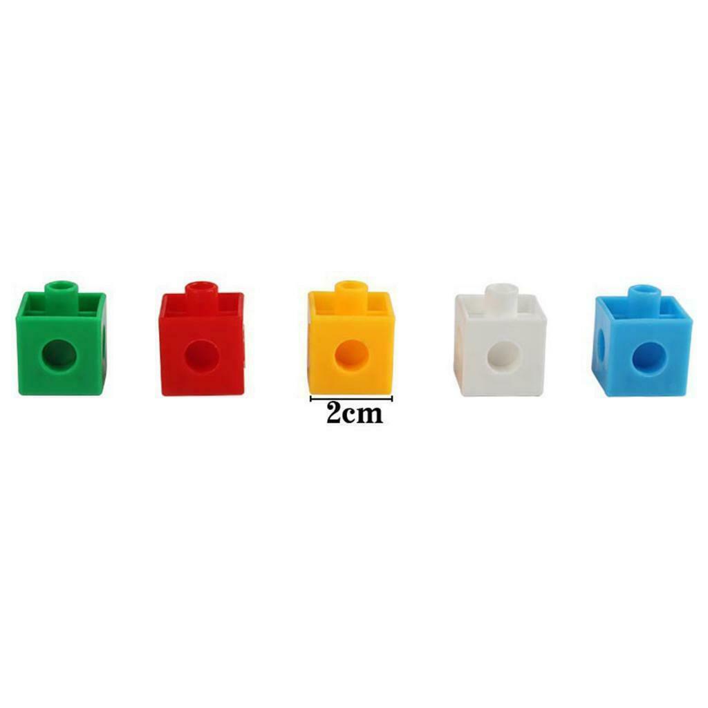 50Pcs Linking Snap Math Counting Blocks Cubes Manipulative Math, 5 Colors