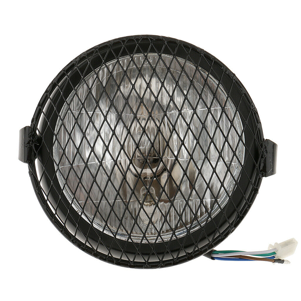 12V Black Universal Motorcycle 6.5"   Headlight High Low Beam with Cover