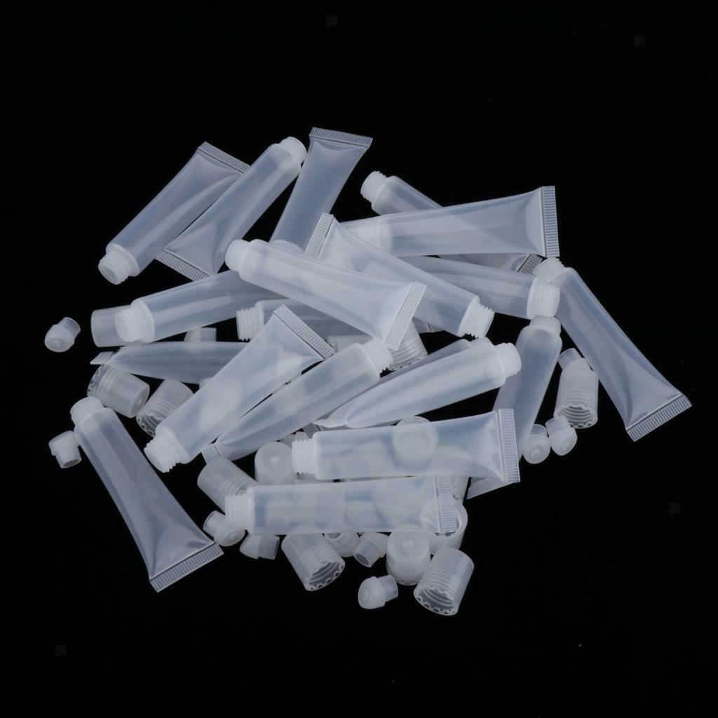 100Pcs Clear Empty Lip Gloss Soft Tubes Travel Eye Serum Bottles Vials