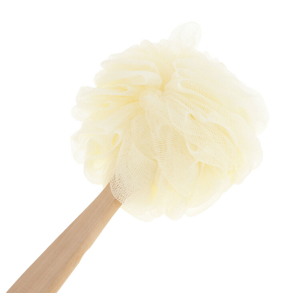 4x Long Handle Shower Body Brush Sponge Scrunchie Back Scrubber Exfoliator