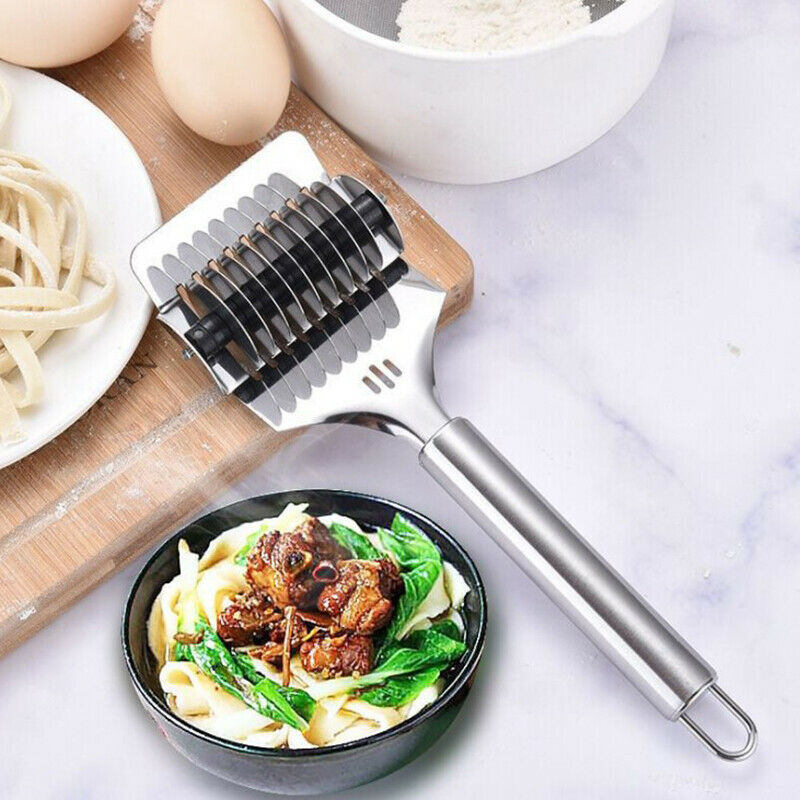 1PC Stainless Steel Spaghett Noodle Maker Lattice Roller Dough Cutter To.l8