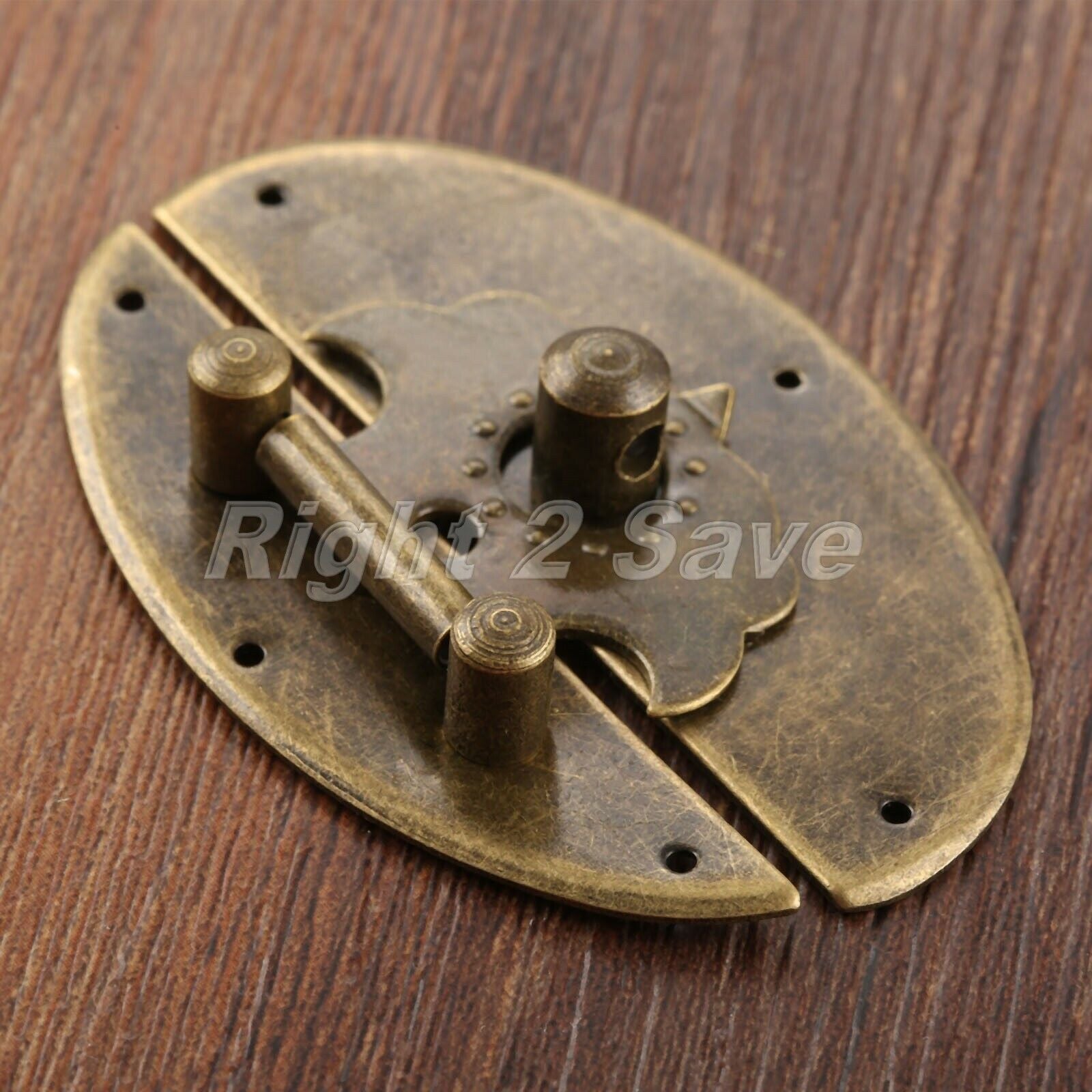 Retro Round Wooden Case Chest Jewelry Box Latch Hasp Lock Clasp Latches Hardware