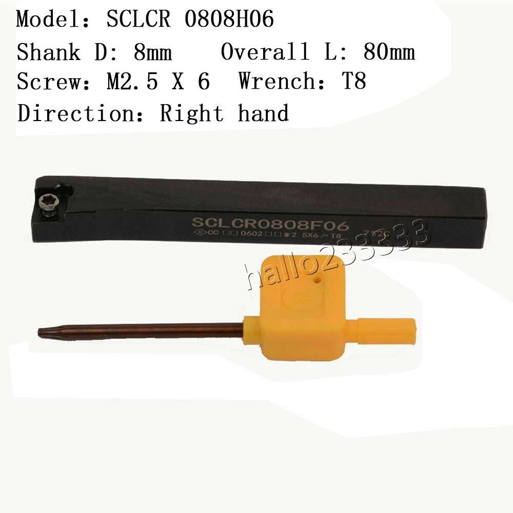 95° SCLCR 0808H06 CNC Lathe External Turning Tool Holder For CCMT060204 inserts