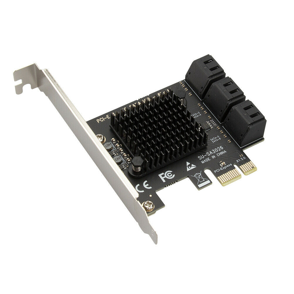 SATA PCIe Adapter 6 Ports SATA III To PCI Express 3.0 X1 Controller Card
