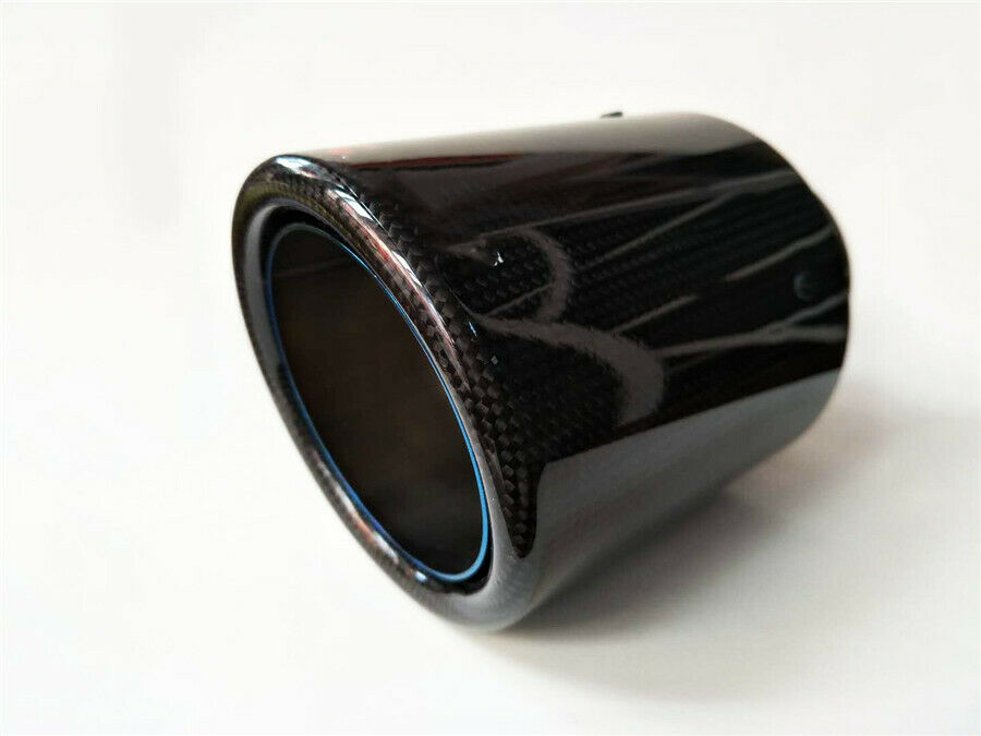 Universal 63mm-89mm Burnt Steel Carbon Fiber Pipe Car Exhaust Muffler Tip Pipe