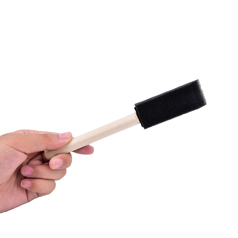 10X 1'' Foam Sponge Brushes Wooden Handle  Painting Drawing Craft Draw PJ.l8